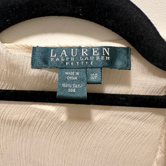 Ralph Lauren Cream Bell Sleeve Ruffled Blouse - Picture 3 of 3